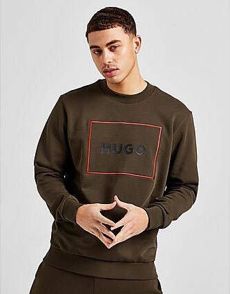 HUGO Delery Large Logo Sweatshirt Green- Heren