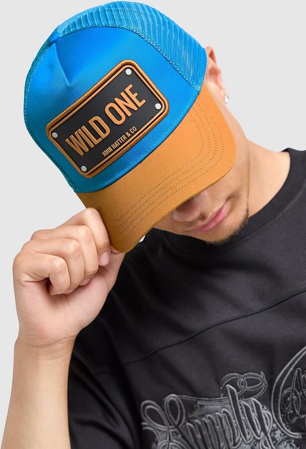 John Hatter & Co Wild One Rubber Trucker Cap Blauw- Dames Blauw