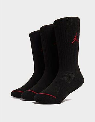 Jordan 3 Pack Crew Socks Junior Black