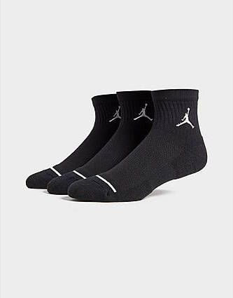 Jordan Jumpman Quarter Socks (3 Pair) Black Black Black- Dames