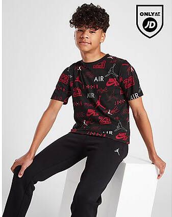 Jordan All Over Print Mix T-Shirt Junior Black