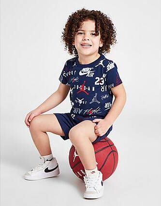 Jordan All Over Print Mix T-Shirt Shorts Set Infant Navy