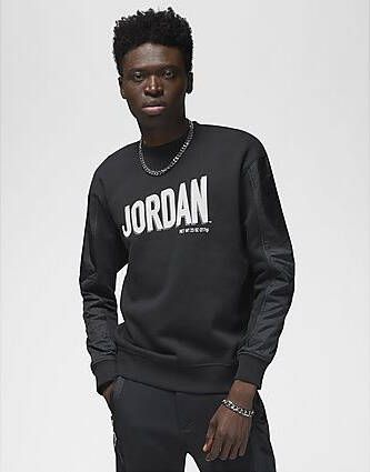 Jordan Flight MVP Sweatshirt van fleece met ronde hals voor heren Black Phantom Phantom- Heren