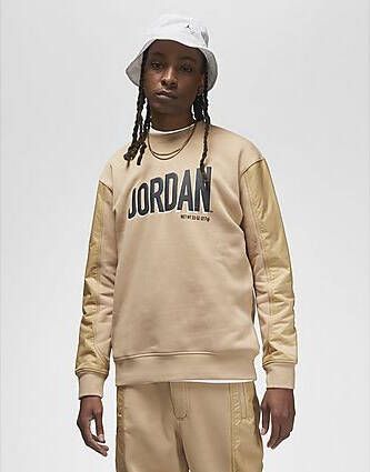 Jordan Flight MVP Sweatshirt van fleece met ronde hals voor heren Desert Black Black- Heren