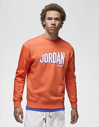 Jordan Flight MVP Sweatshirt van fleece met ronde hals voor heren Rush Orange White- Heren