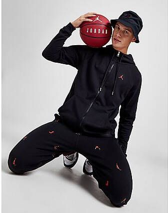 Jordan Full Zip Essentials Hoodie Black Gym Red- Heren