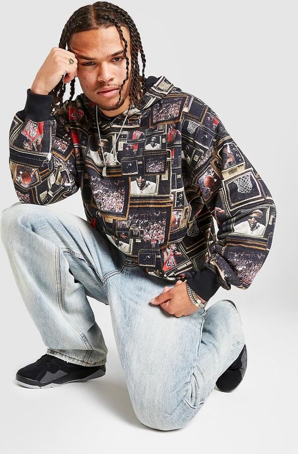 Jordan All Over Print Fleece Hoodie Men Hoodies & Sweaters zwart Maat XL Kleding - Foto 4