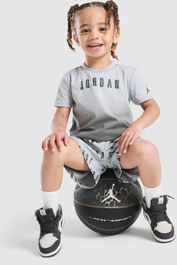 Jordan All Over Print T-Shirt Shorts Set Infant Grijs Kind Grijs
