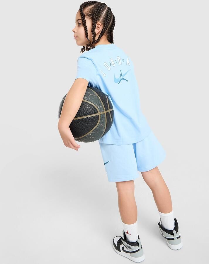 Jordan Beyond The Arc T-Shirt Shorts Set Children Blauw