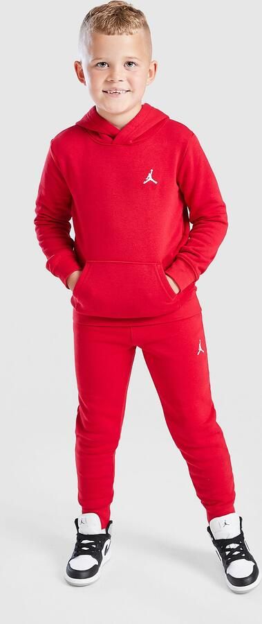 Jordan Brooklyn Essential Hooded Tracksuit Children Rood Kind Rood