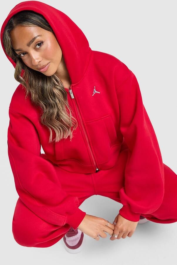 Jordan Brooklyn Full Zip Hoodie Rood- Dames Rood