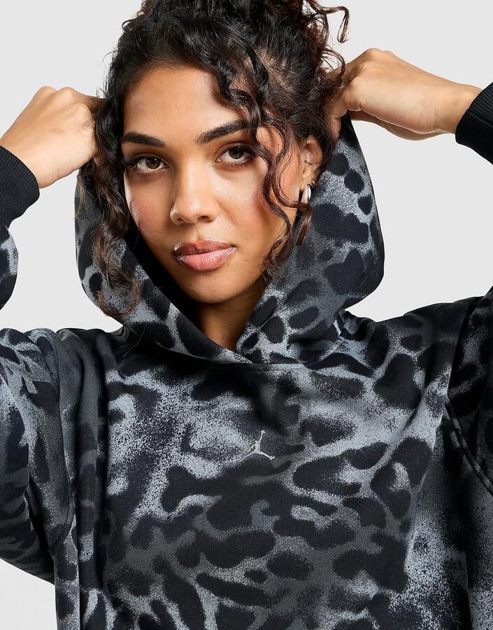 Jordan Brooklyn Leopard Hoodie Zwart- Dames Zwart