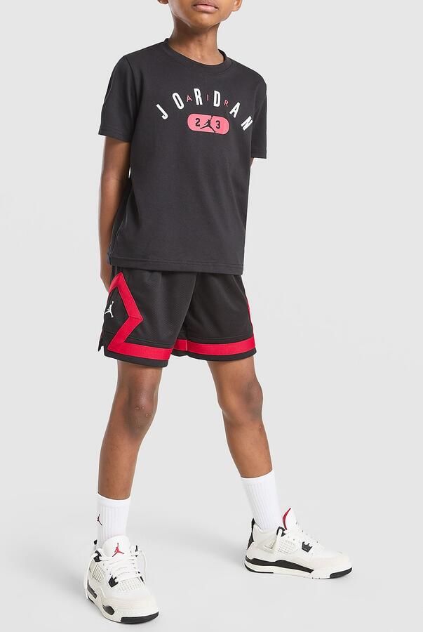 Jordan Diamond T-Shirt Shorts Children Zwart