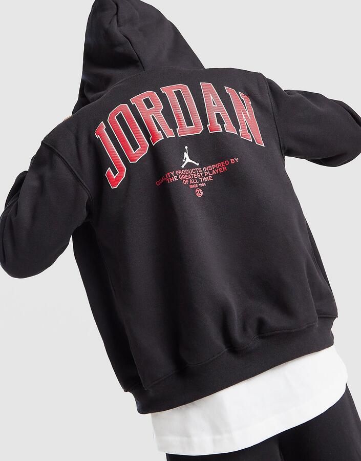 Jordan Full Zip Graphic Hoodie Junior Zwart Kind Zwart