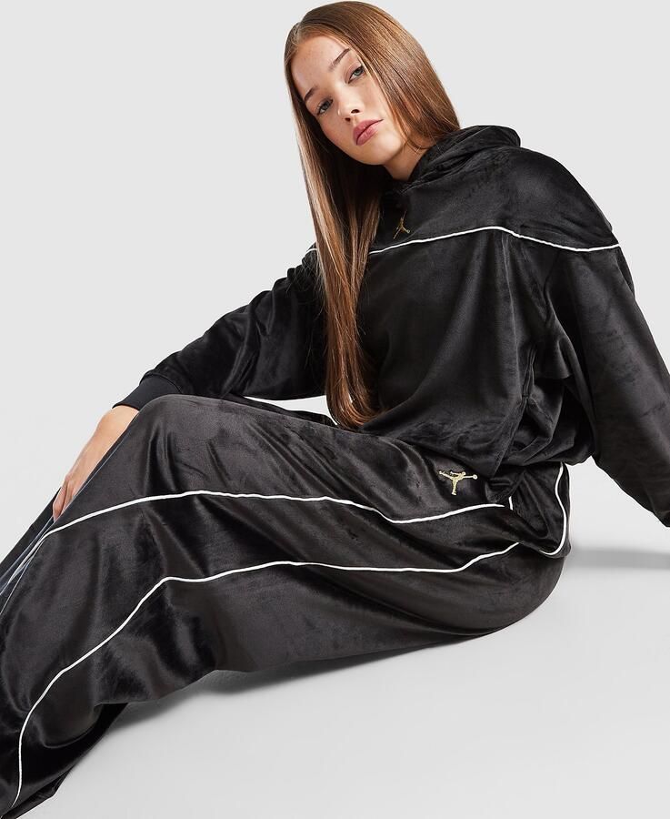 Jordan ' Velour Wide Leg Joggers Junior Zwart Kind Zwart