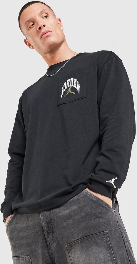 Jordan Pocket Long Sleeve T-Shirt Zwart- Heren Zwart