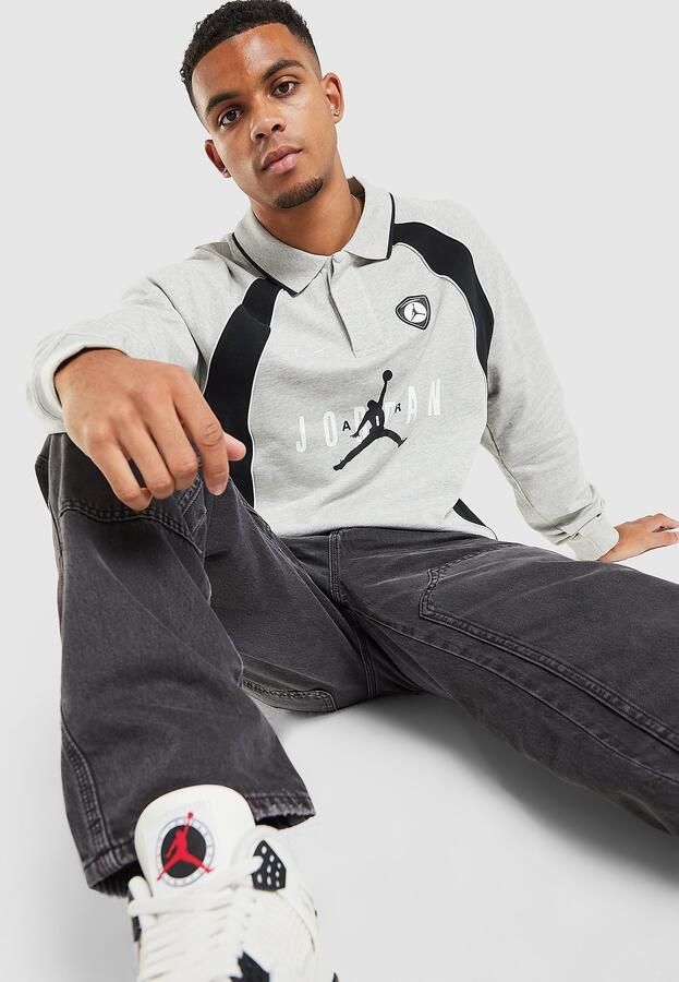 Jordan Polo Long Sleeve Jersey Grijs- Heren Grijs