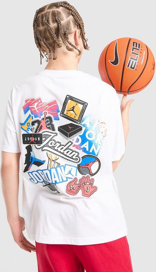 Jordan Sticker T-Shirt Junior Wit Kind Wit