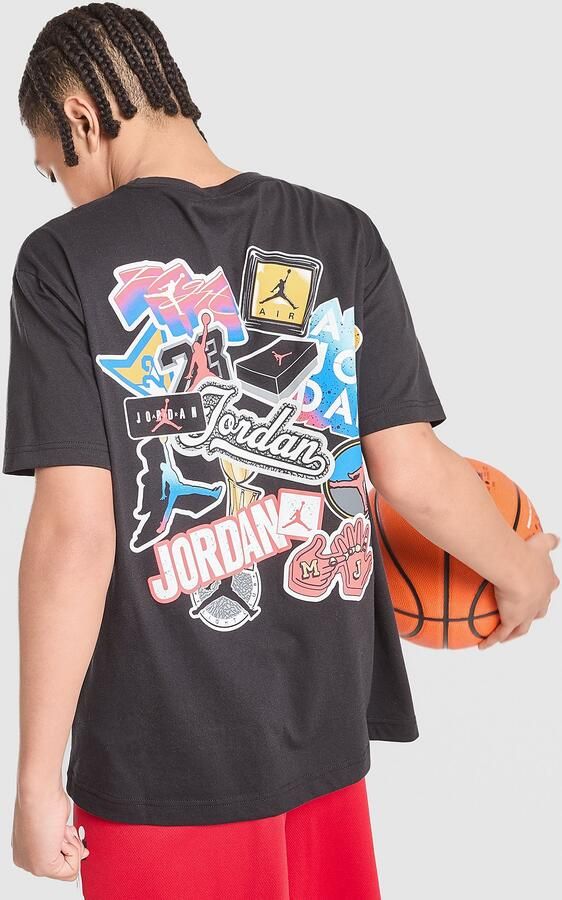 Jordan Sticker T-Shirt Junior Zwart Kind Zwart
