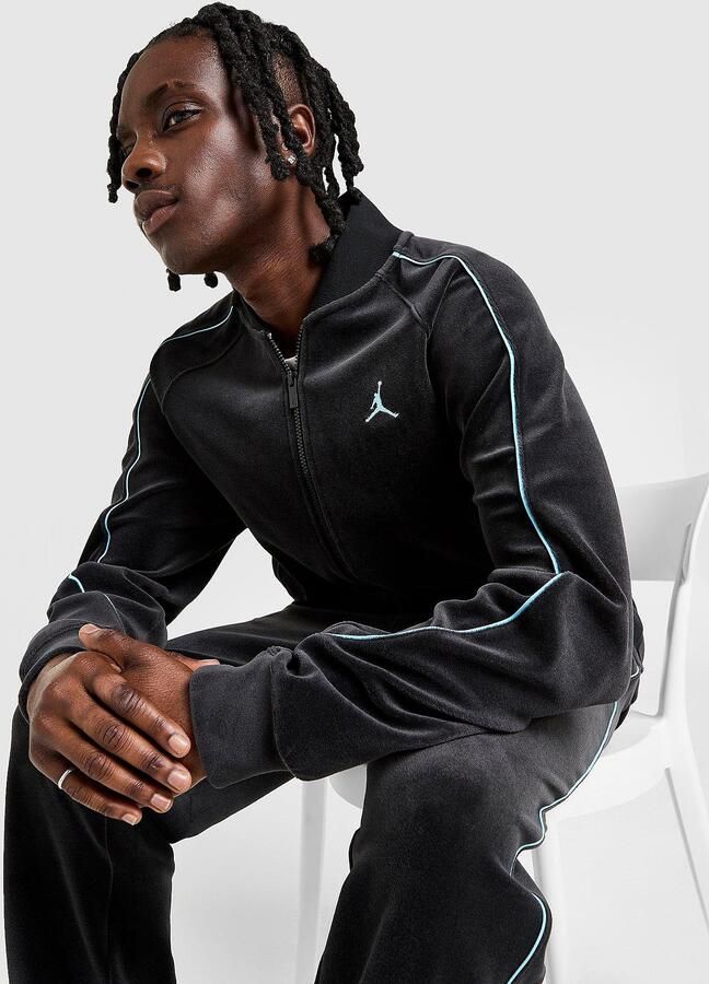 Jordan Velour Track Top Zwart- Heren Zwart