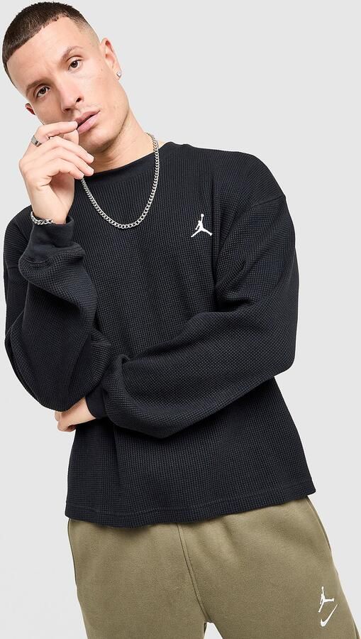 Jordan Waffle Long Sleeve T-Shirt Zwart- Heren Zwart