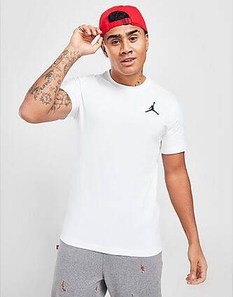 Jordan Small Logo Embroidered T-Shirt WHITE- Heren