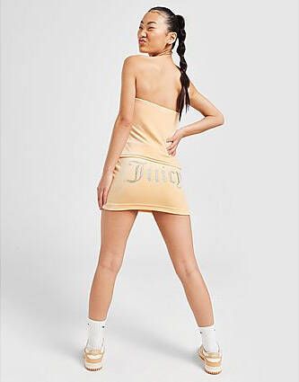 Juicy Couture Diamante Velour Skirt Orange- Dames