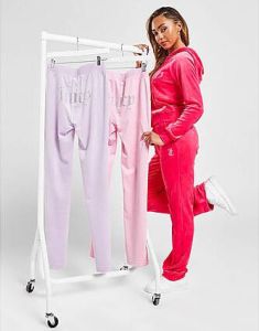 Juicy Couture Diamante Velour Track Pants Pink- Dames