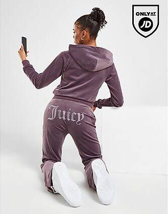 Juicy Couture Diamante Velour Track Pants Purple- Dames