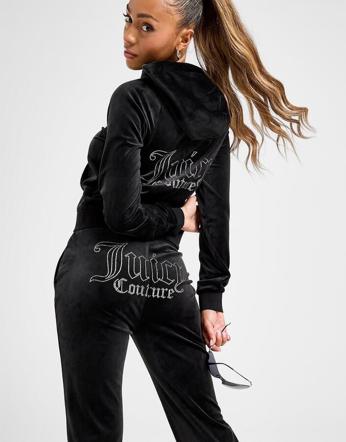 Juicy Couture Diamante JC Logo Joggers Zwart- Dames Zwart