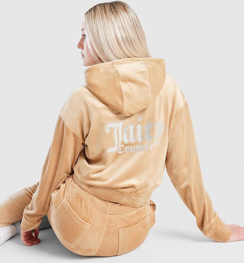 Juicy Couture ' Crop Full Zip Flare Tracksuit Junior Bruin