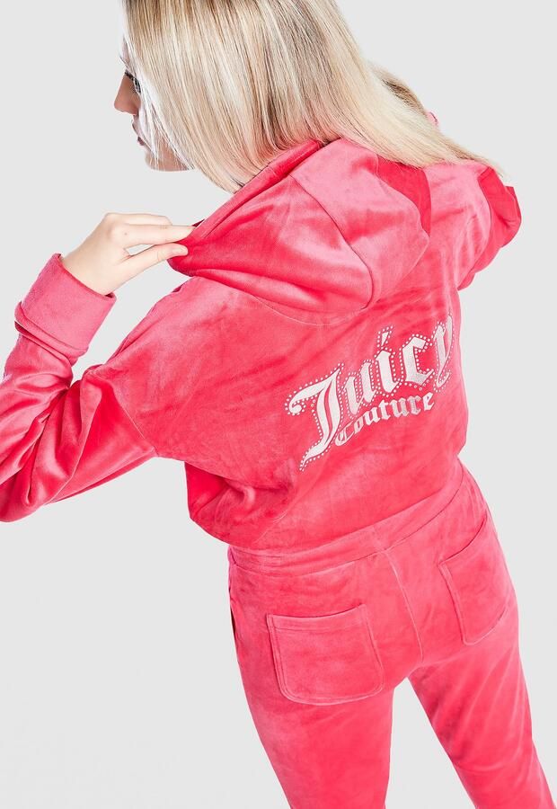 Juicy Couture ' Crop Full Zip Flare Tracksuit Junior Roze