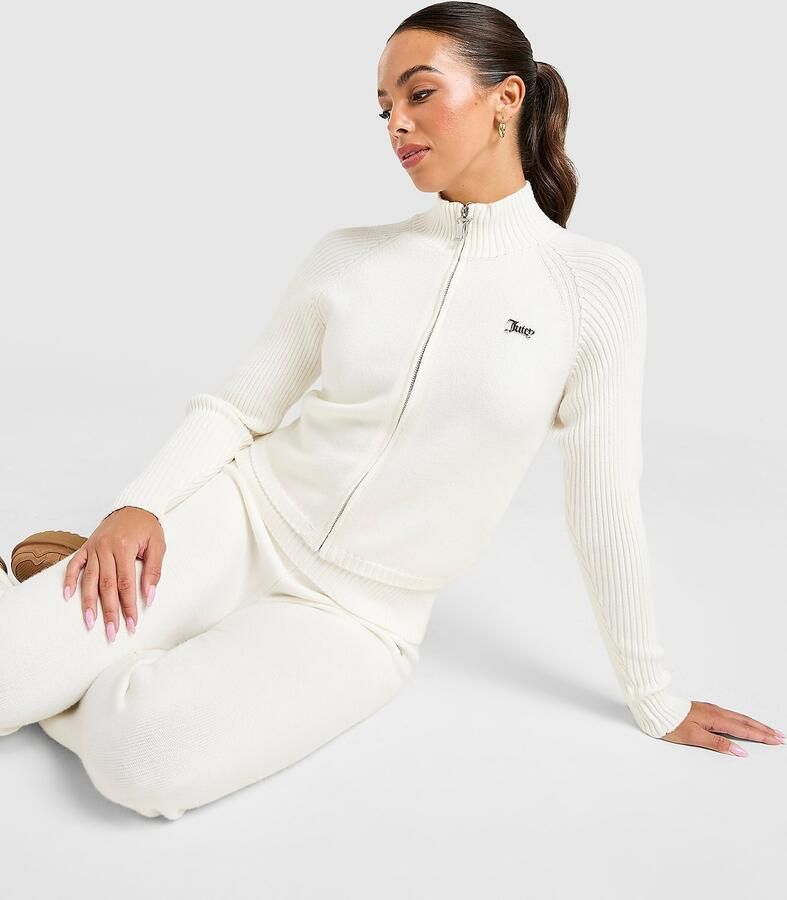 Juicy Couture Knit Full Zip Track Top Crème- Dames Crème