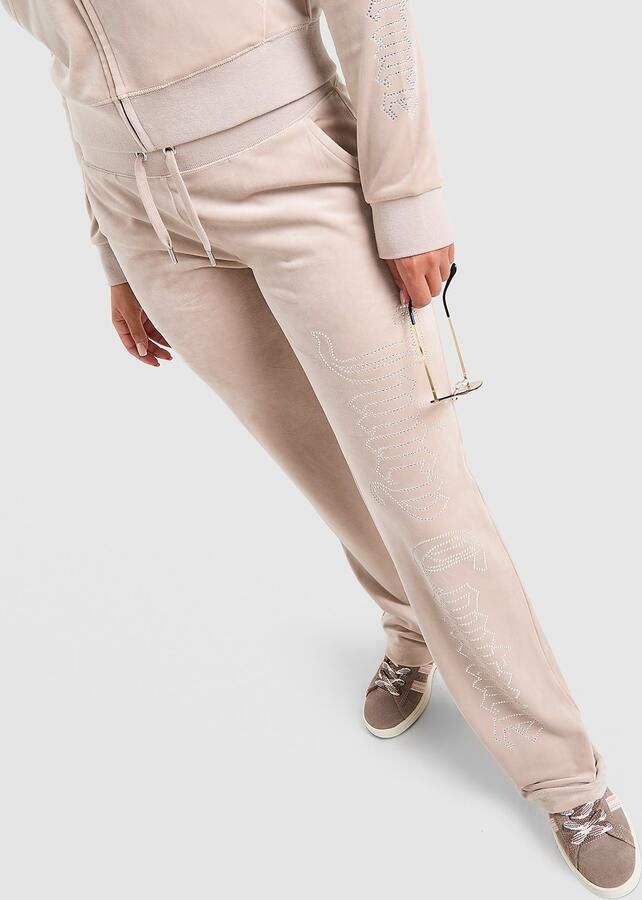 Juicy Couture Outline Diamante Track Pants Beige- Dames Beige