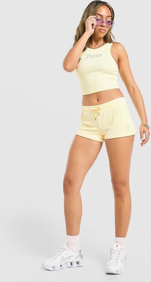 Juicy Couture Rib Diamante Tank Top Geel- Dames Geel