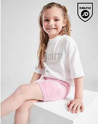 Juicy Couture T-Shirt Mono Bike Shorts Set Children White