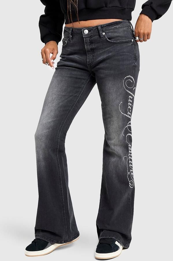 Juicy Couture Western Denim Flared Jeans Zwart- Dames Zwart