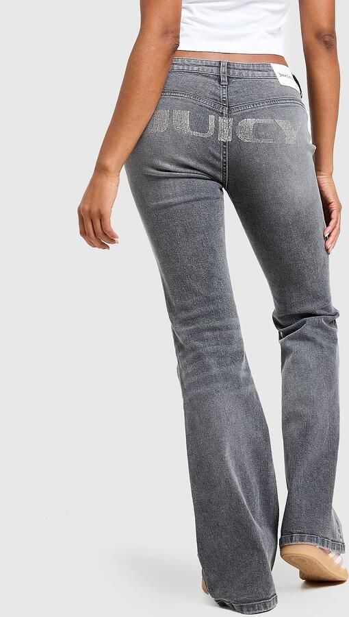 Juicy Couture Y2K Denim Flared Jeans Grijs- Dames Grijs