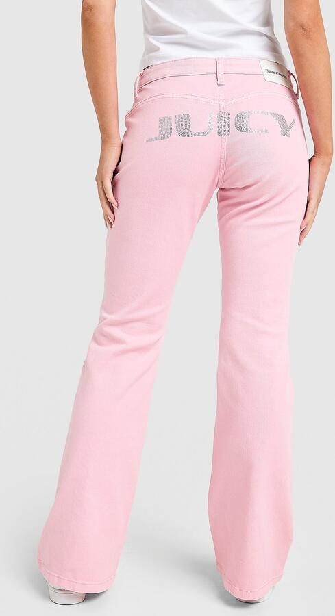 Juicy Couture Y2K Denim Flared Jeans Roze- Dames Roze
