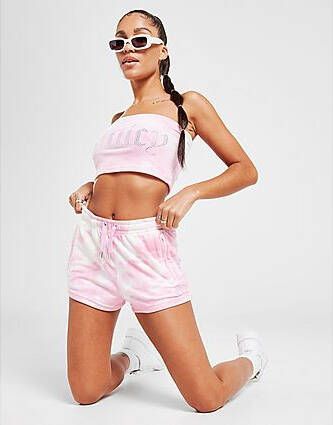 Juicy Couture Tie Dye Velour Shorts Pink- Dames
