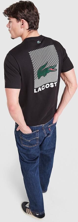 Lacoste Back Print T-Shirt Zwart- Heren Zwart