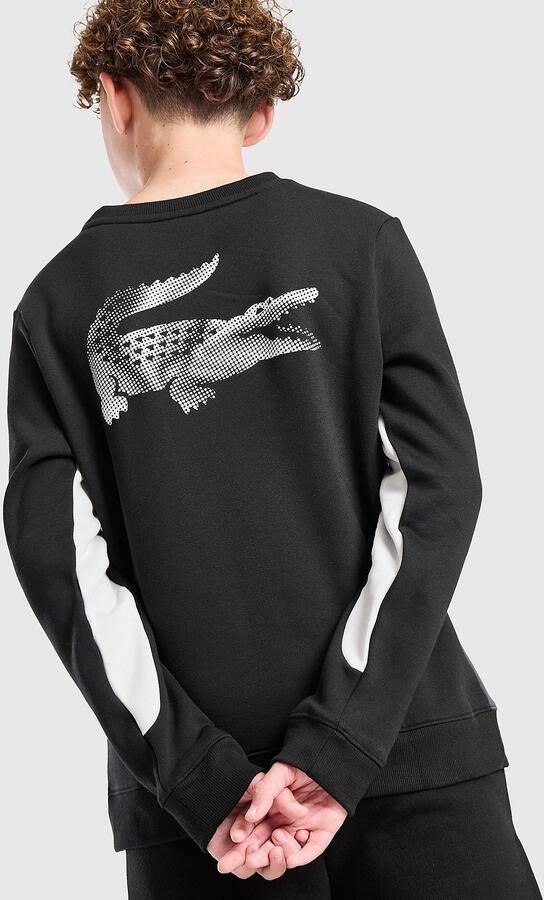 Lacoste Colour Block Fleece Crew Sweatshirt Junior Zwart