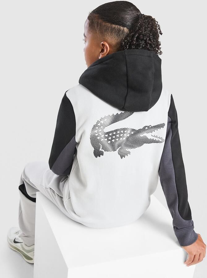 Lacoste Colour Block Fleece Hoodie Junior Gryy Kind Gryy