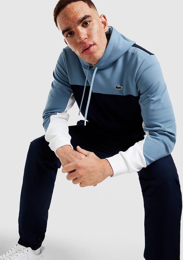 Lacoste Colour Block Overhead Hoodie Blauw- Heren Blauw