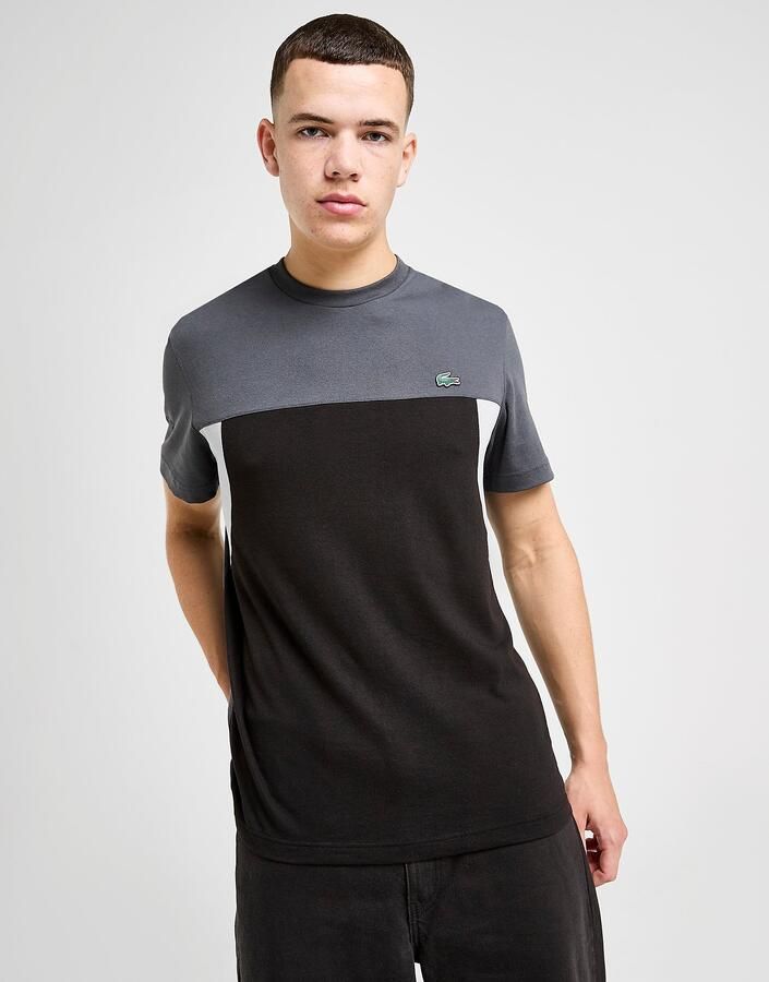 Lacoste Colour Block Panel T-Shirt Zwart- Heren Zwart