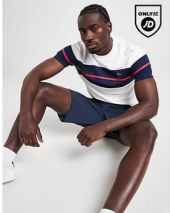 Lacoste Colour Block Poly T-Shirt White- Heren White