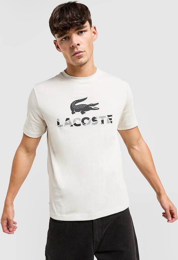 Lacoste Cracked Logo T-Shirt Bruin- Heren Bruin