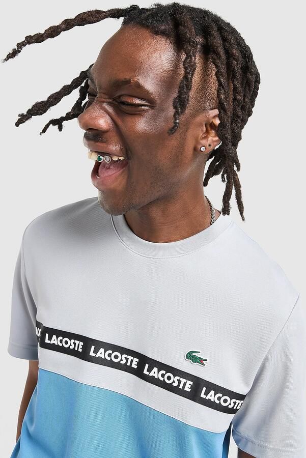 Lacoste Croc Colour Block Tape T-Shirt Grijs- Heren Grijs