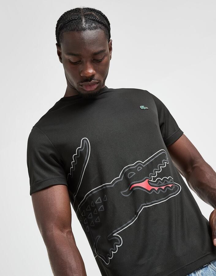 Lacoste Croc Pique T-Shirt Zwart- Heren Zwart
