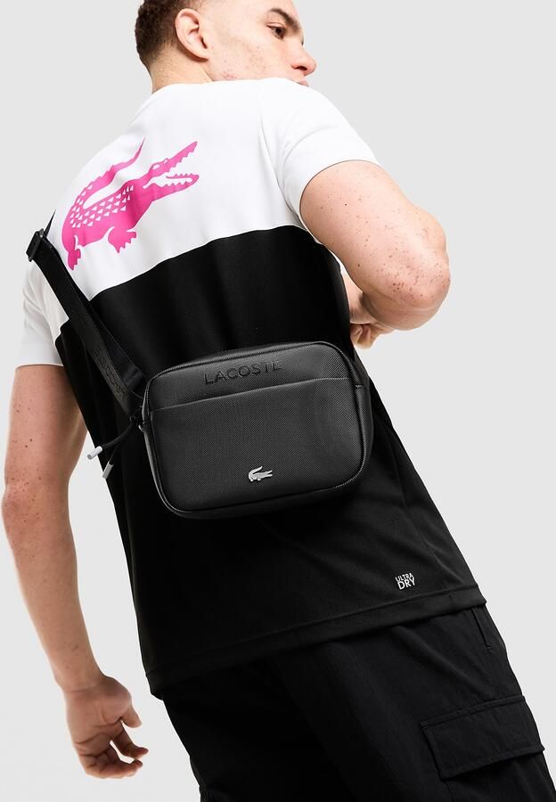 Lacoste Croc Tech Messenger Bag Zwart- Dames Zwart